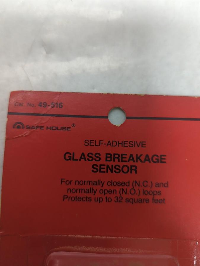 SAFE HOUSE,49-516,SELF ADHESIVE GLASS BREAKAGE SENSOR NOS