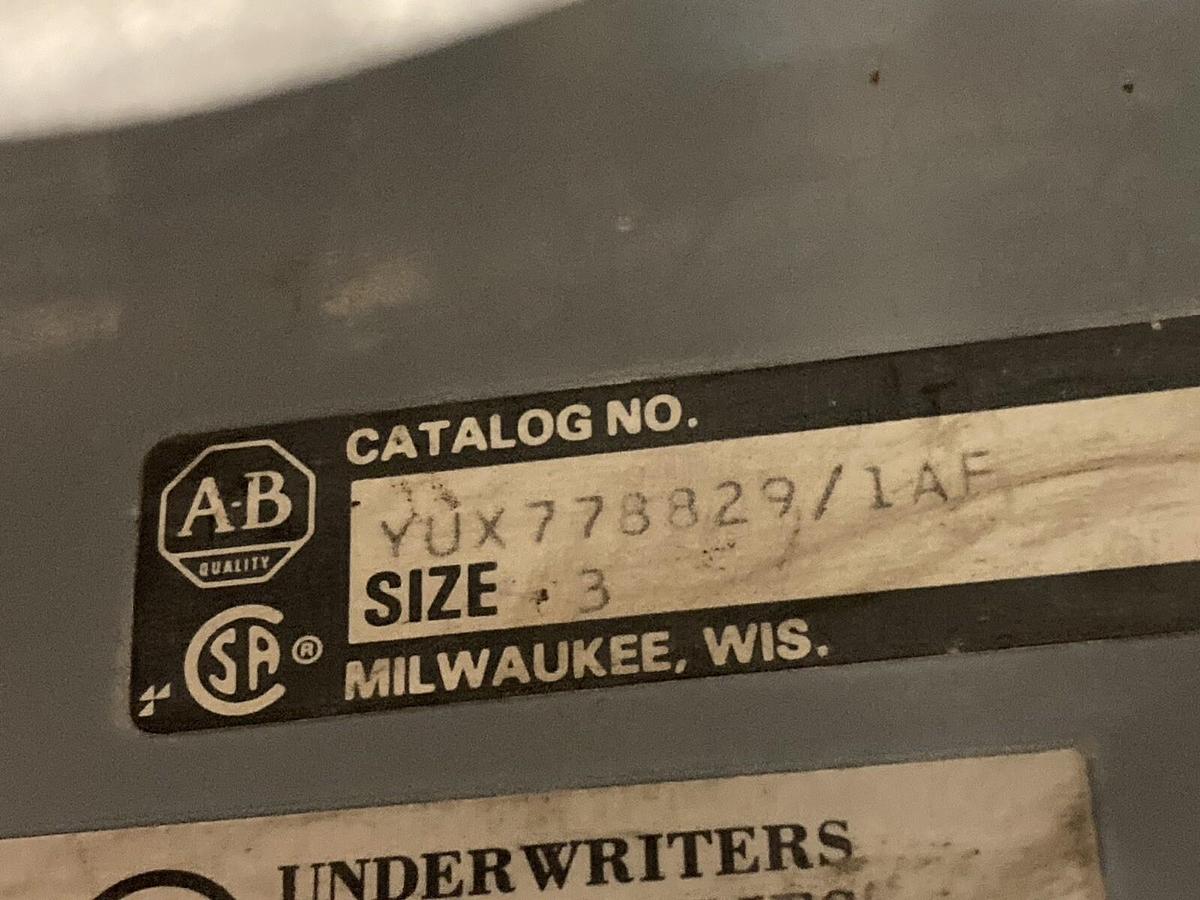 Used Allen-Bradley,2100 2112B,Size 3 Fused MCC 32 INCH Starter Feeder Bucket