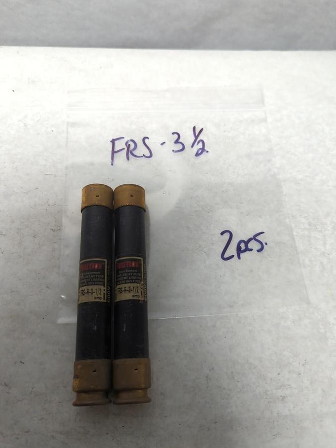 Used COOPER BUSSMANN,FRS-R-3-1/2,FUSETRON 3-1/2 AMP FUSE LOT OF 2 PRE-OWNED