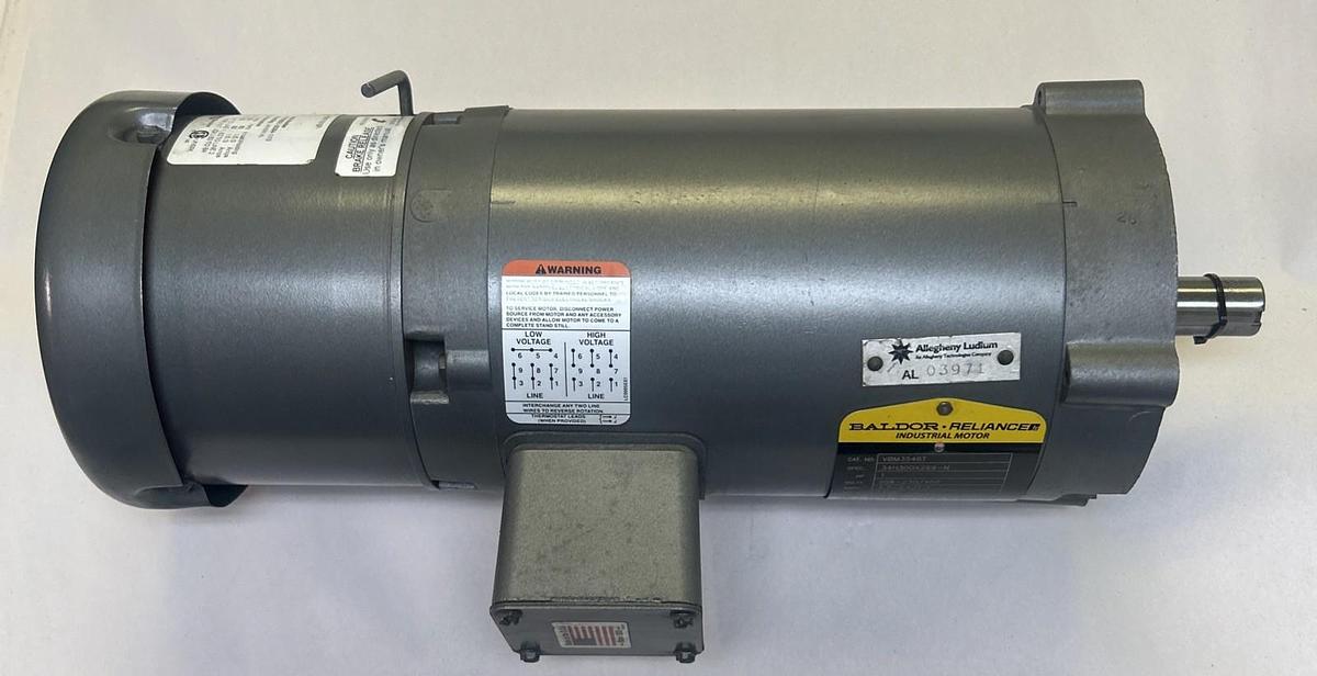 Used BALDOR,VBM3546T,BRAKE MOTOR 1HP 1725RPM 208-230/460V 3PH 143TC FRAME