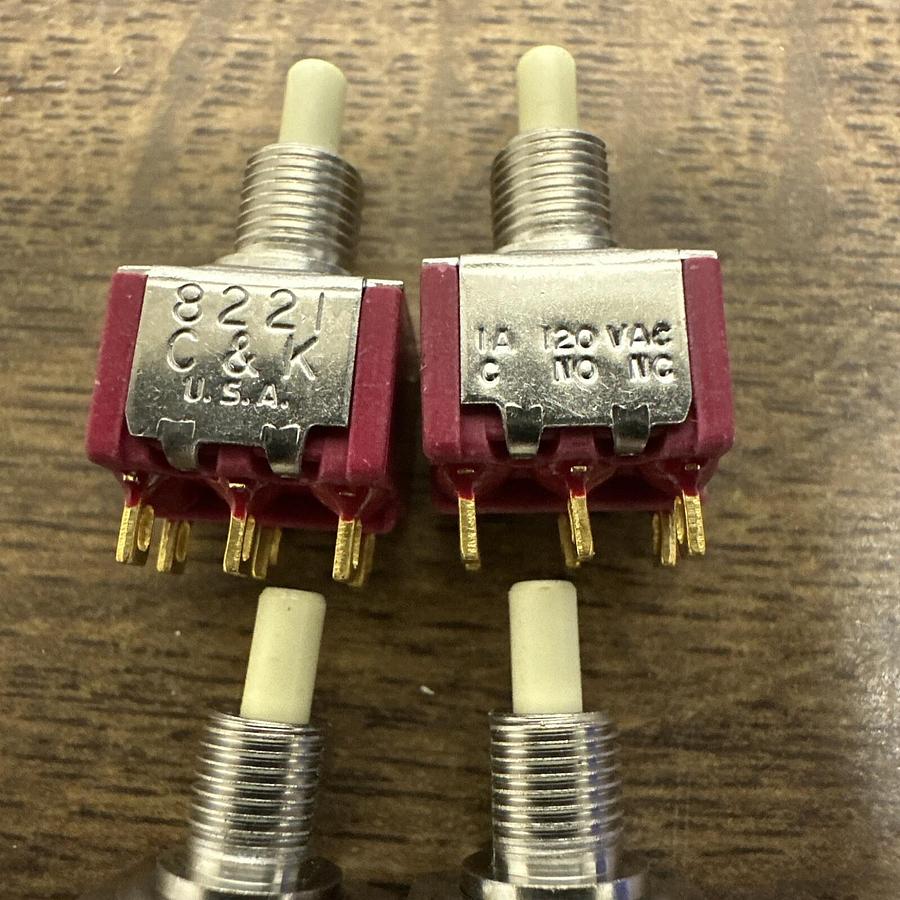 C&K,8221,Push Button Switch 120VAC 1Amp Lot of 5