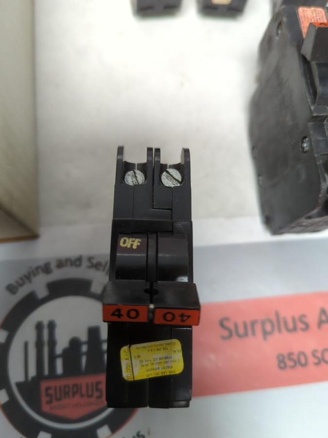 Used F.P.E.,NCO240,CIRCUIT BREAKER 40 AMP 2-POLE LOT OF 9 PRE-OWNED