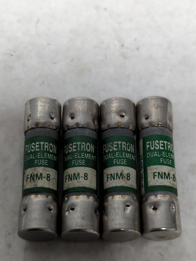 COOPER BUSSMANN,FNM-8,FUSETRON 8 AMP FUSE LOT OF 4 NOS