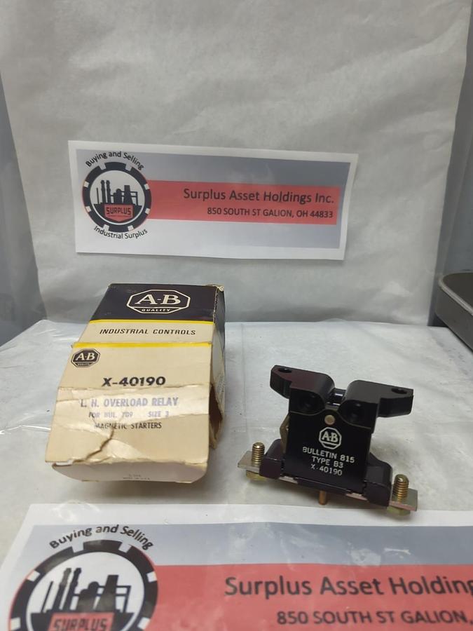 ALLEN BRADLEY,X-40190,L.H. OVERLOAD RELAY NOS
