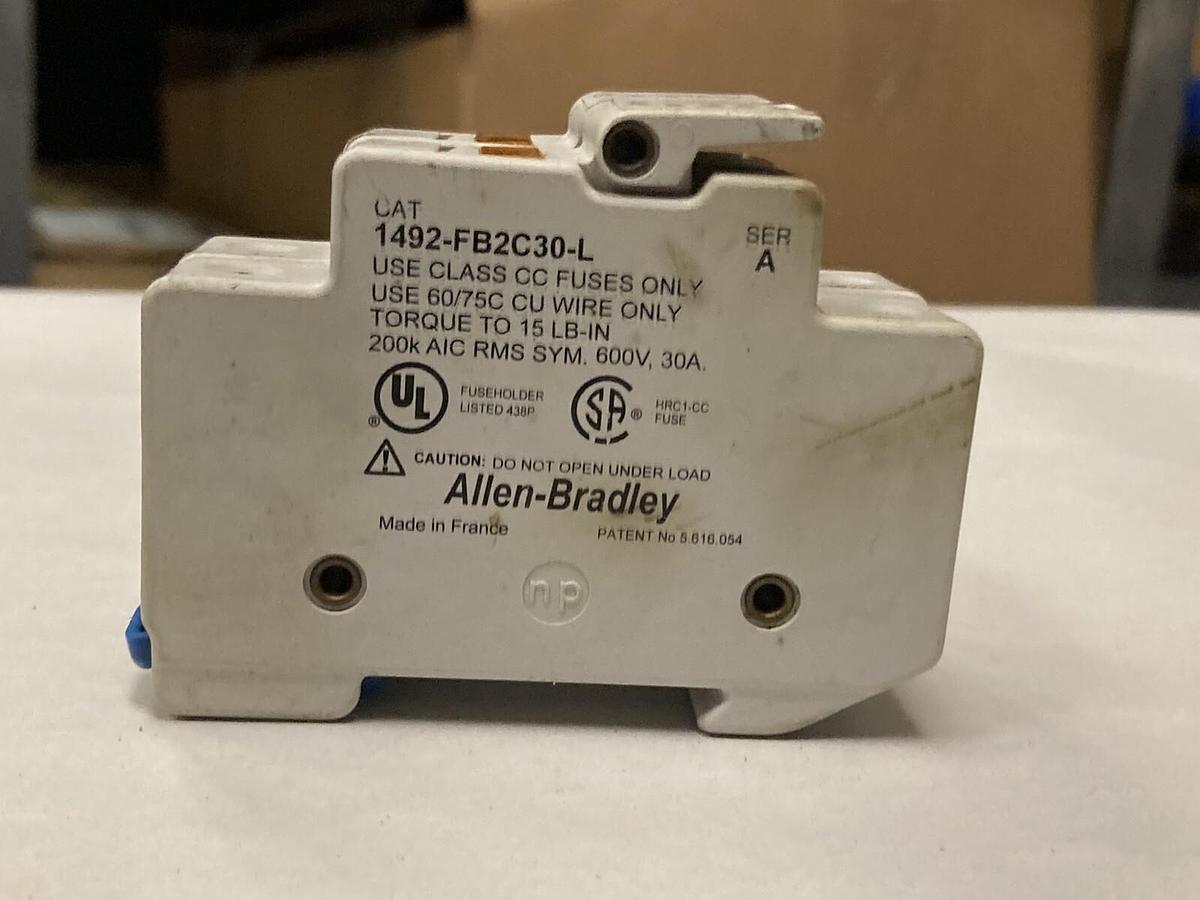 Used Allen Bradley,1492-FB2C30-L,Class CC Fuse Holder