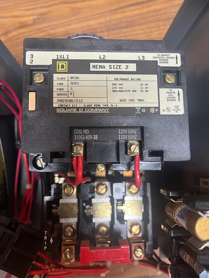 Used SQUARE D,MODEL 5,SIZE 2 MCC 8536SDO1 STARTER BUCKET 50A FAP3605016M BREAKER