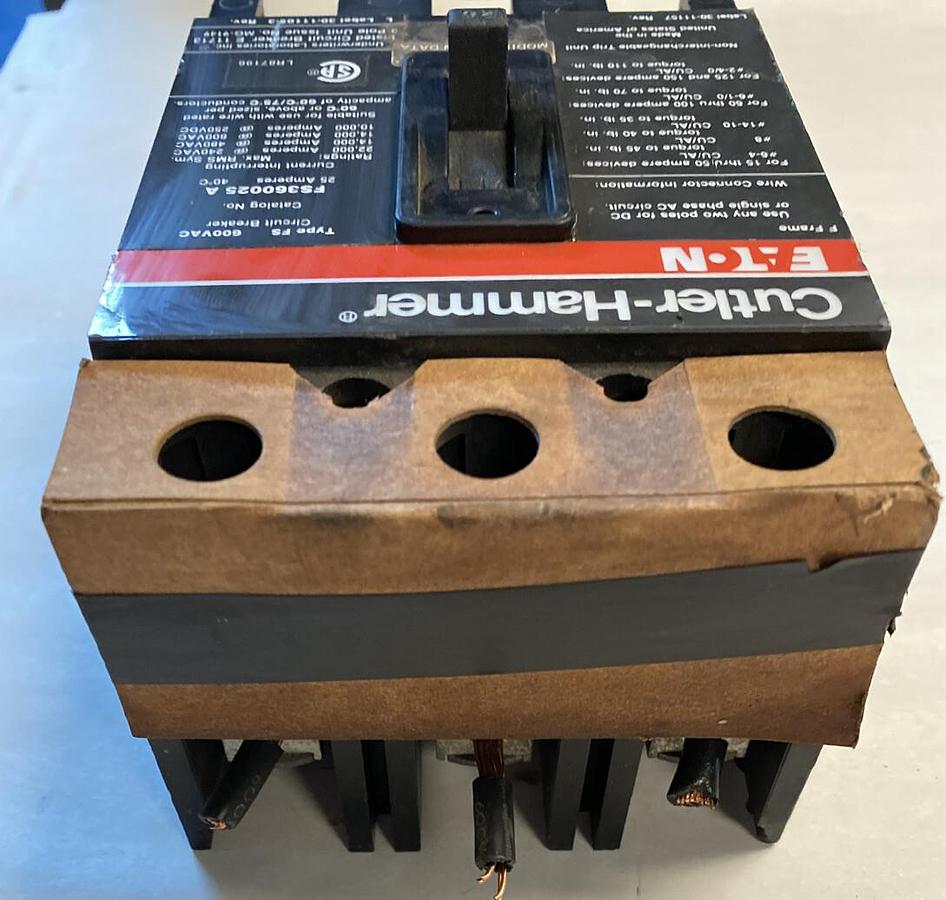 Used Cutler-Hammer,FS360025,Circuit Breaker 25AMP 600V 3 Pole