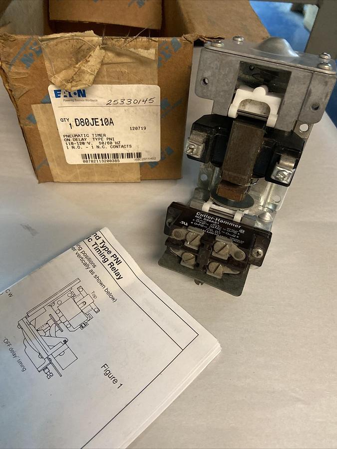 Eaton,D80JE10A,Pneumatic Timer on delay Type PNI 110-120V