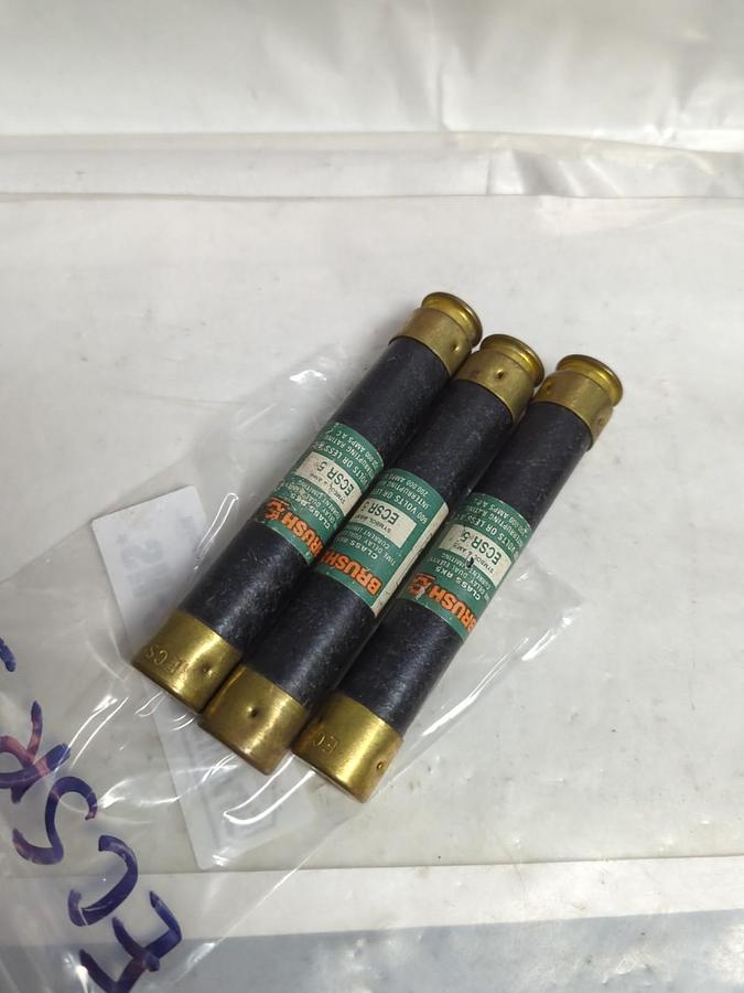 Used BRUSH,ECSR-5,TIME DELAY 5 AMP FUSE LOT OF 3 PRE-OWNED