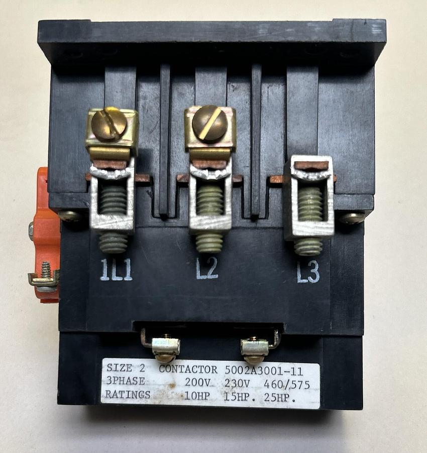 Used WARD LEONARD,5002A3001-11,CONTACTOR SIZE 2 50A 3P 120V