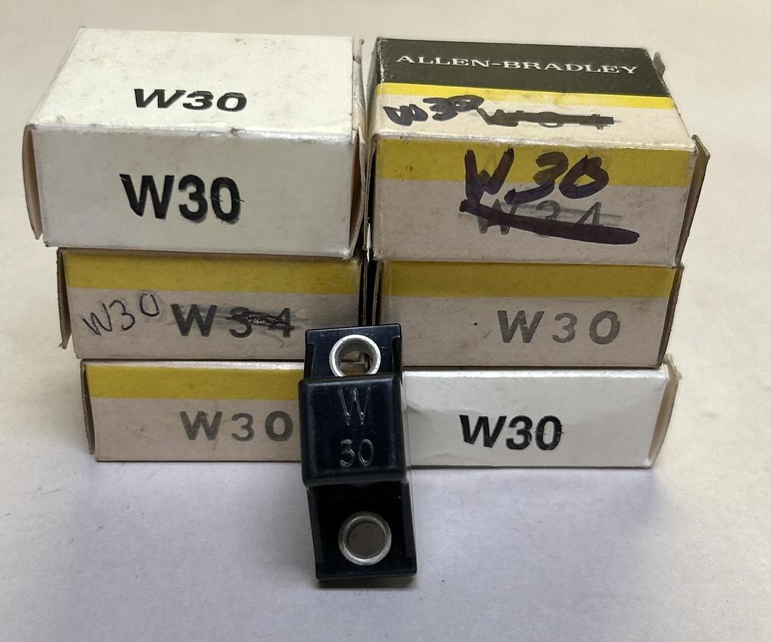 ALLEN BRADLEY,W30,OVERLOAD PROTECTION HEATER ELEMENTS LOT OF 6 NOS
