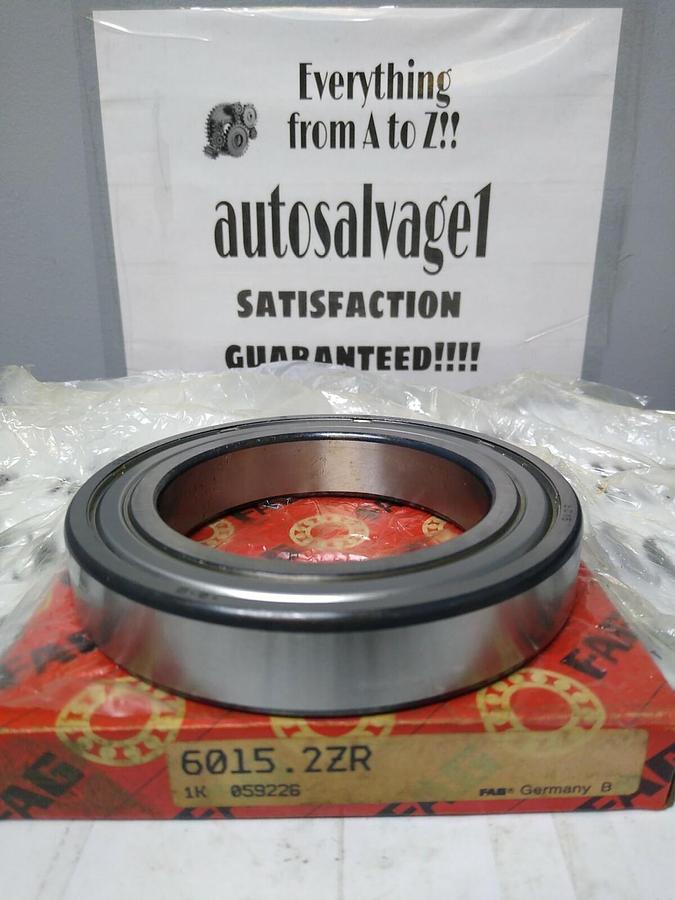 Used Fag,6015-2ZR,Deep Groove Ball Bearing Double Shielded NOS