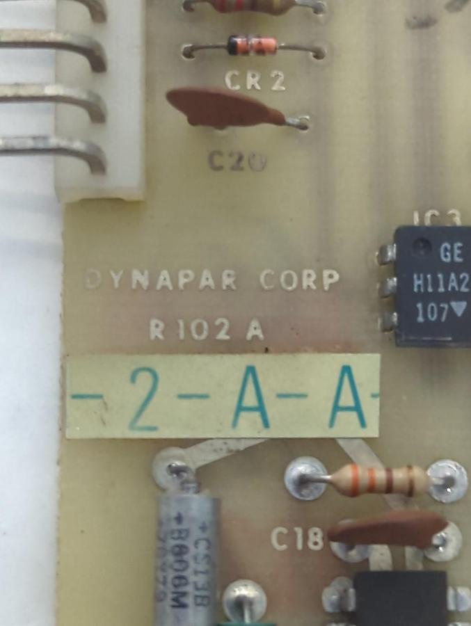 Used DYNAPAR,R102A-2-A-A,CIRCUIT BOARD PRE-OWNED