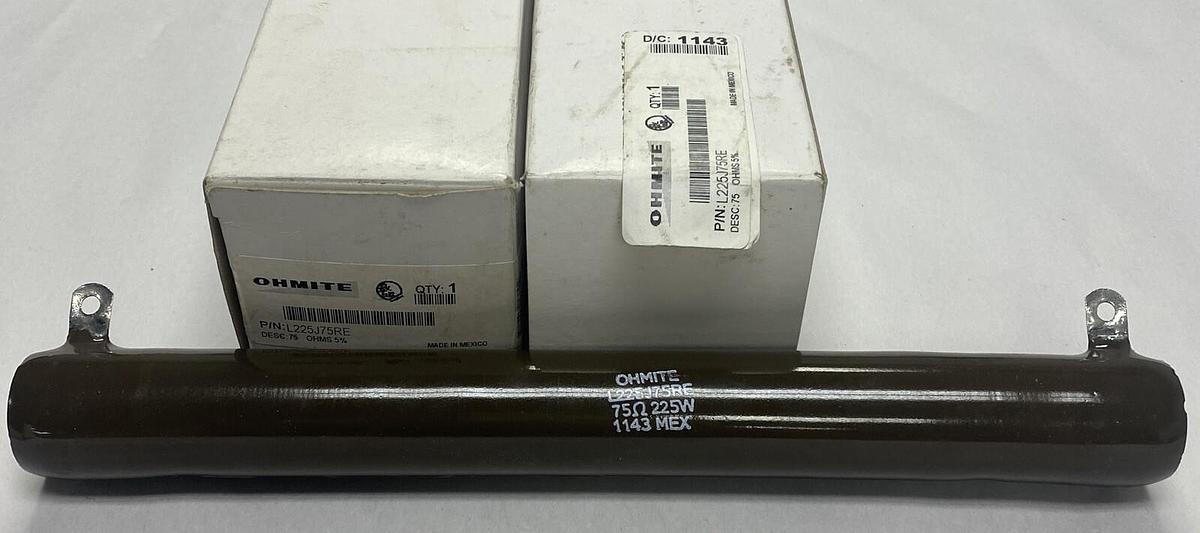 OHMITE,L225J75RE,RESISTOR POWER 75 OHM 225W LOT OF 2 NOS