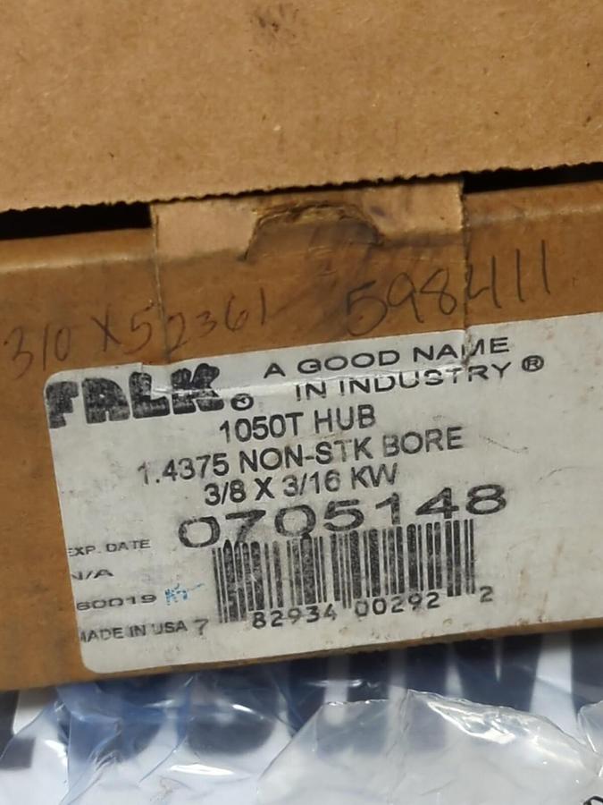 FALK,0705148,1050T HUB 1.4375 NON-STK BORE 3/8 X 3/16 KW