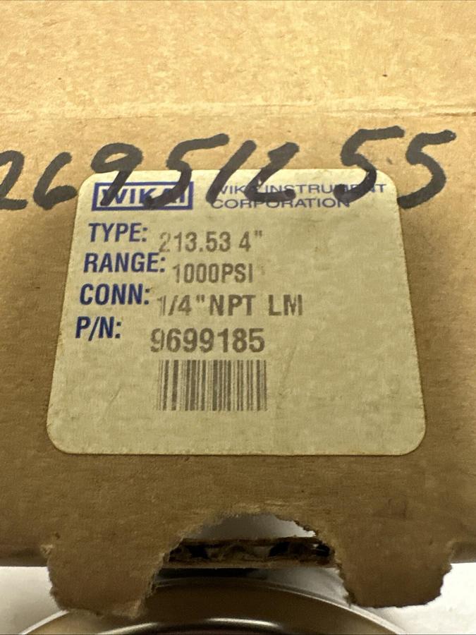 Used Wika,9699185,1000PSI Type 213.53-4" Pressure Gauge