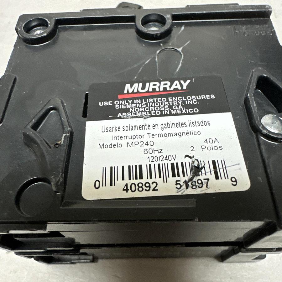 Used Murray,MP240,40 Amp 2 Pole Circuit Breaker  LOT of 4