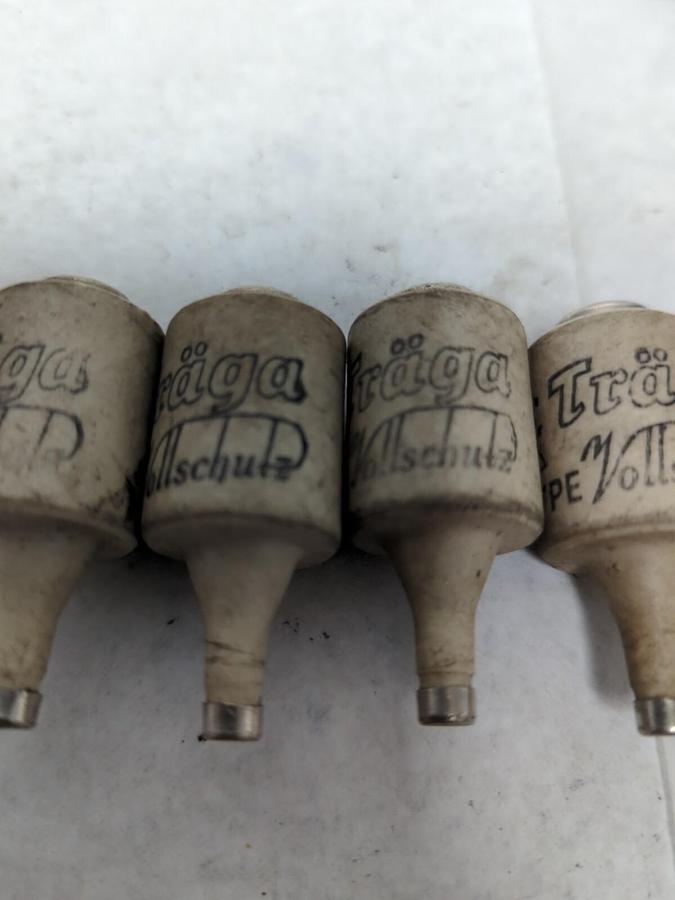 Used TRAGA,6/500,CERAMIC BOTTLE FUSE LOT OF 4 PRE-OWNED