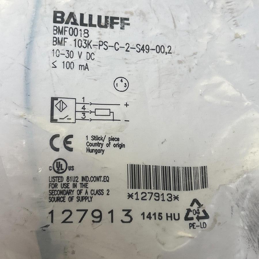 Used BALLUFF,BMF 103K-PS-C-2-S49-00.2,MAGNETIC FIELD SENSOR NEW