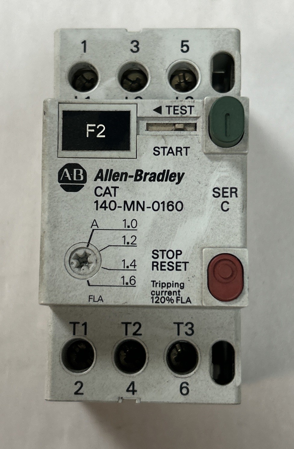 Used ALLEN BRADLEY,140-MN-0160,MANUAL MOTOR STARTER 1.0-1.6A