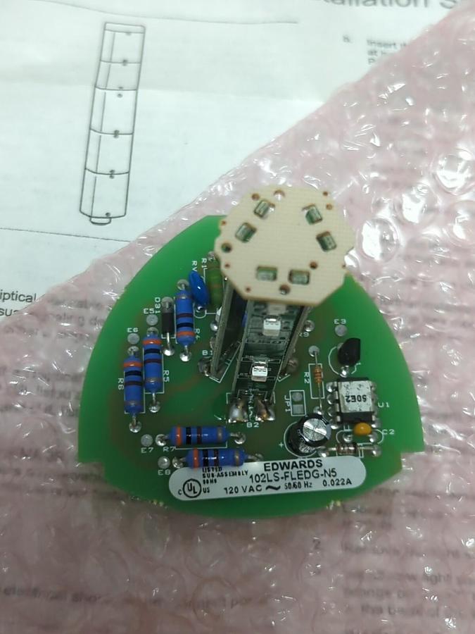 EDWARDS SIGNALING,102LS-FLEDG-N5,TRILIPTICAL FLASHING LED LIGHT GREEN 120VAC