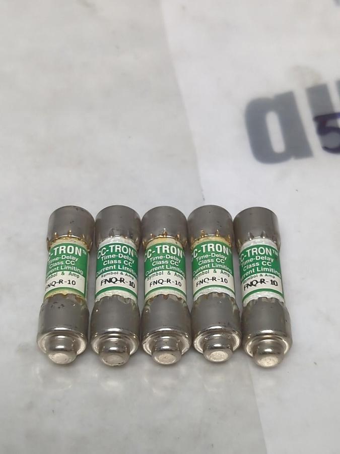COOPER BUSSMANN,FNQ-R-10,CC-TRON 10 AMP FUSE LOT OF 5 NOS