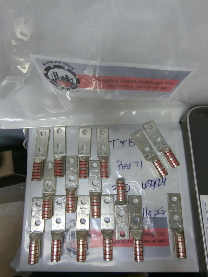 T&B,RED 71,COMPRESSION LUG 2-HOLE 350 650/24 LOT OF 13 NOS