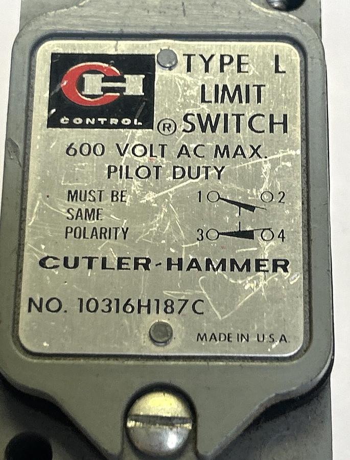 Used CUTLER HAMMER,10316H187C,LIMIT SWITCH BODY