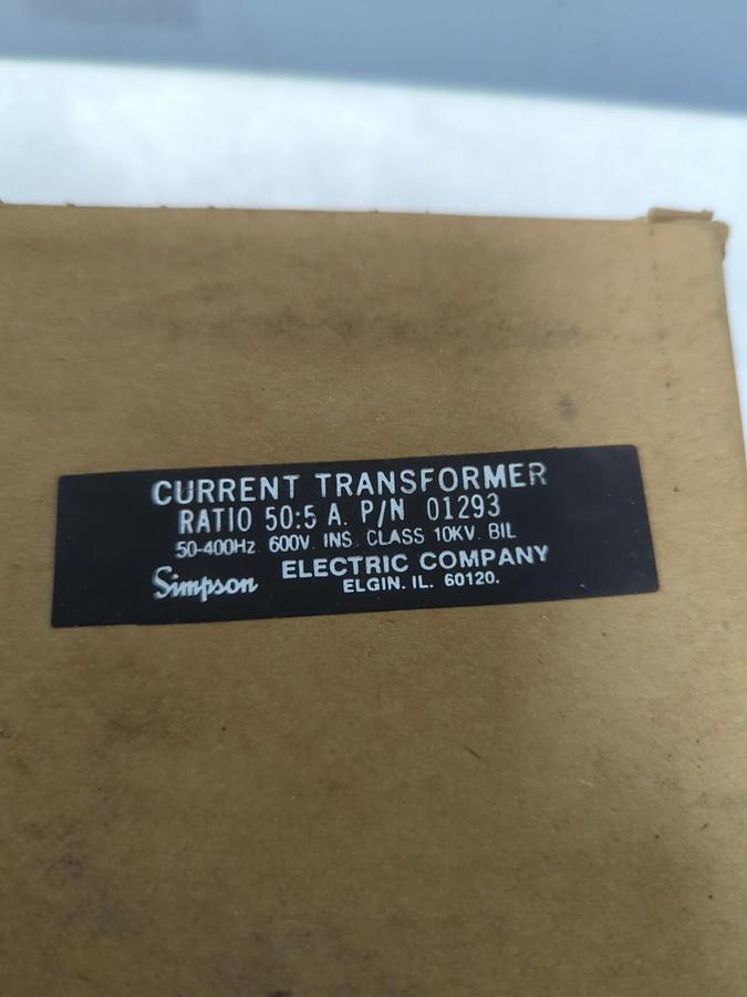 SIMPSON,01923,CURRENT TRANSFORMER 50:5 A 50-400HZ NOS