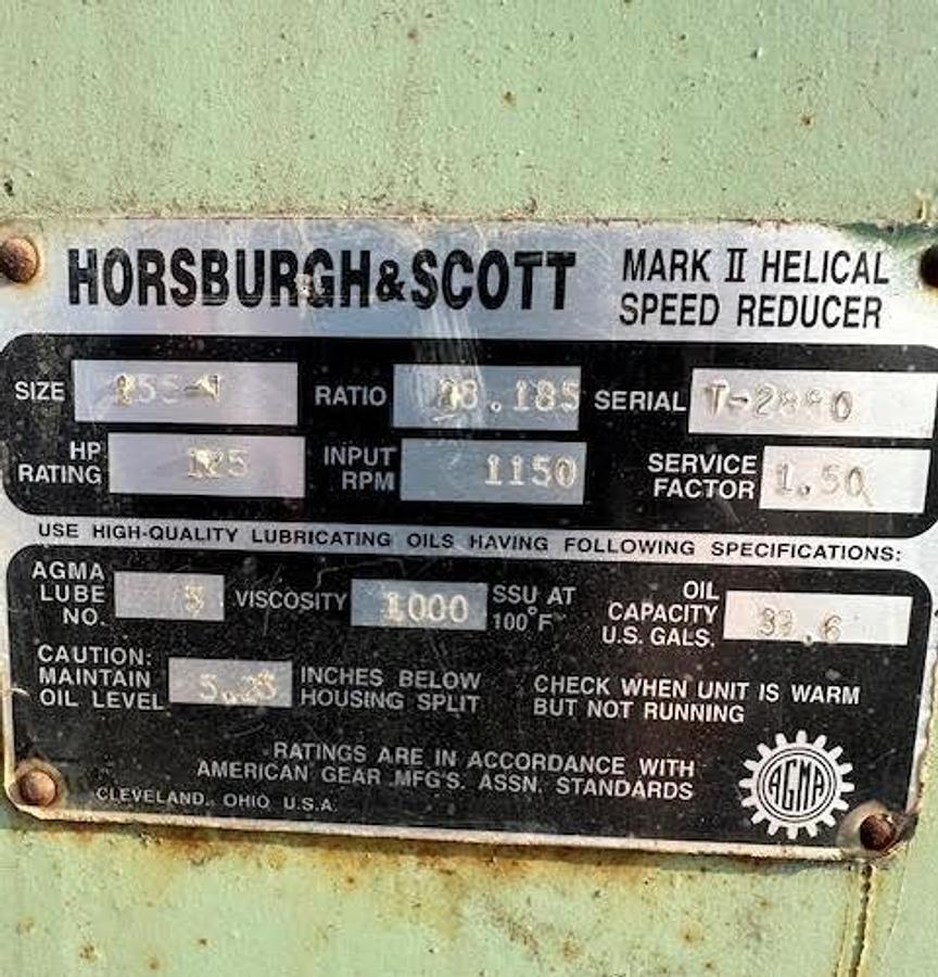 Used Horsburgh & Scott,Mark II Helical Speed Reducer 28.185 Ratio 125HP