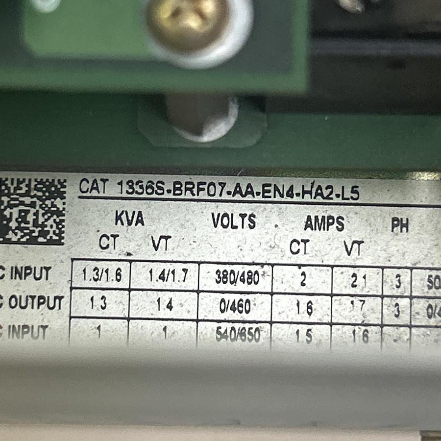 Used ALLEN BRADLEY,1336S-BRF07-AA-EN4-HA2-L5,ADJUSTABLE FREQUENCY DRIVE