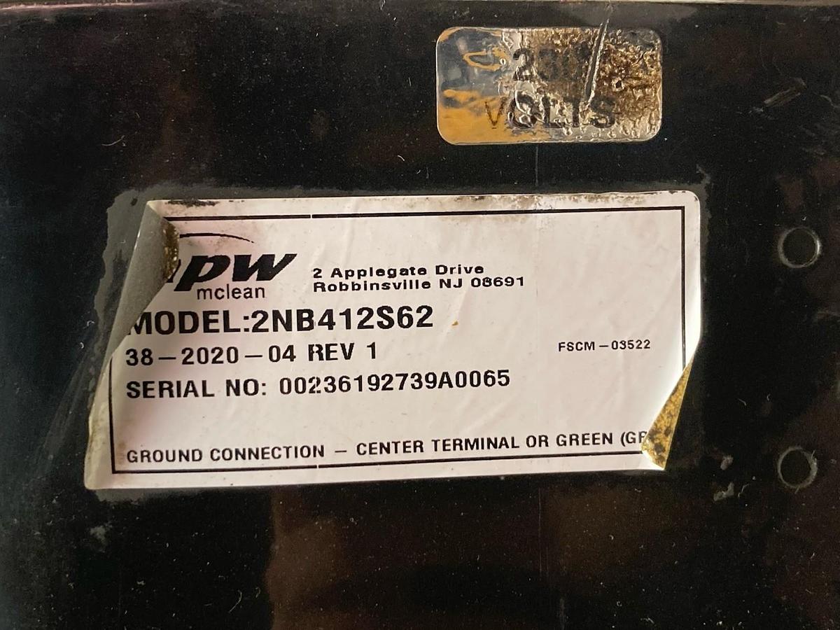 Used McLean Engineering,JF1G054N,Motor w/APW Model 2NB412S62 38-2020-04 REV 1