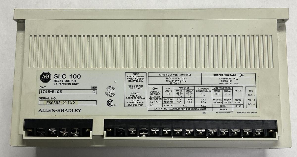 Used ALLEN BRADLEY,,1745-E105,SER C RELAY OUTPUT EXPANSION MODULE