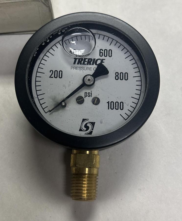TRERICE,D17621,PRESSURE GAUGE 0-1000 PSI NOS