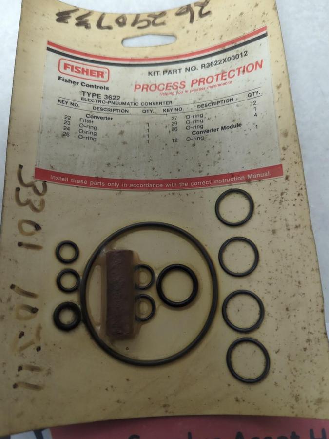 FISHER,R3622X00012,ELECTRO-PNEUMATIC CONVERTER REPAIR KIT TYPE 3622 NOS
