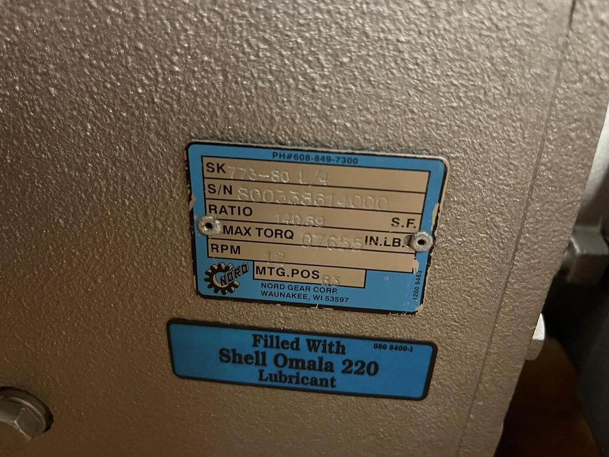 NORD,SK773-80L/4,GEARMOTOR RATIO 140/59 RPM 12 1HP