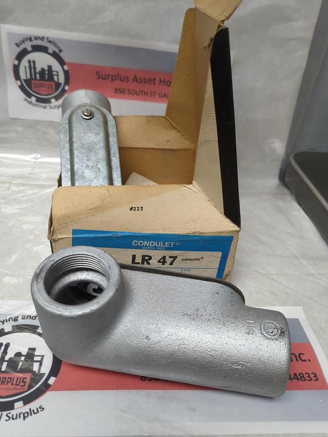 CROUSE-HINDS,LR 47,CONDUIT OUTLET BODY 1-1/4 INCH WITH COVER BOX OF 2 NOS