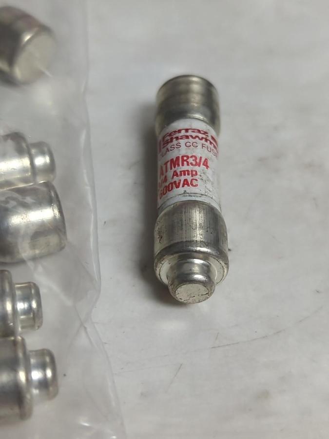Used FERRAZ SHAWMUT,ATMR3/4,CLASS CC 3/4 AMP FUSE LOT OF 16 PRE-OWNED