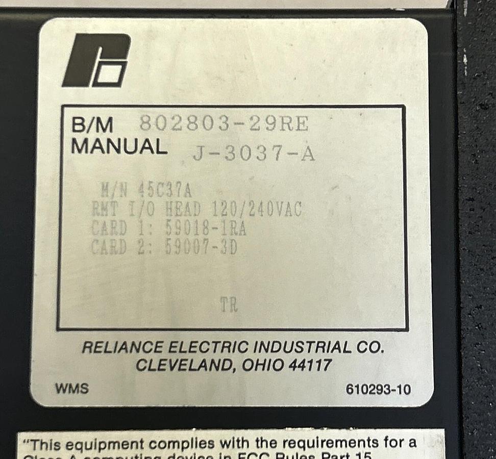 Used RELIANCE,45C37A,REMOTE I/O INTERFACE