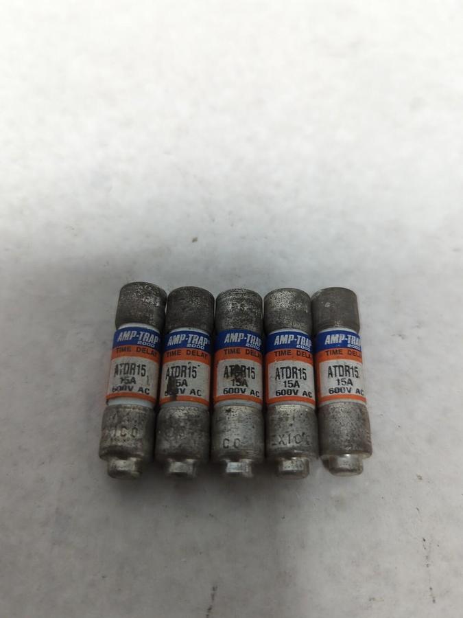 Used FERRAZ SHAWMUT,ATDR15,AMP-TRAP 15 ANP FUSE LOT OF 5 PRE-OWNED