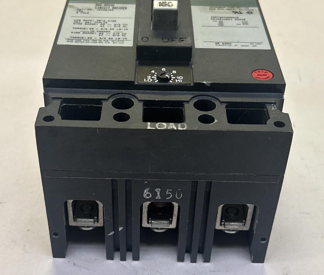 Used GENERAL ELECTRIC GE,TEC36150,CIRCUIT BREAKER 150A 600V 3P