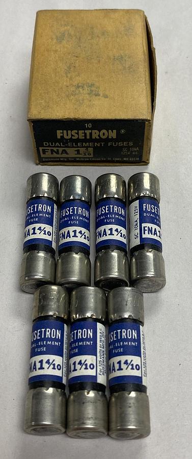 Cooper Bussmann,FNA-1-4/10,Fusetron Lot Of 7 NOS