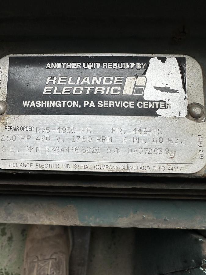 Used GE,SKG449SS226,AC Motor 250HP 1780RPM 460V 449TS Refurbished