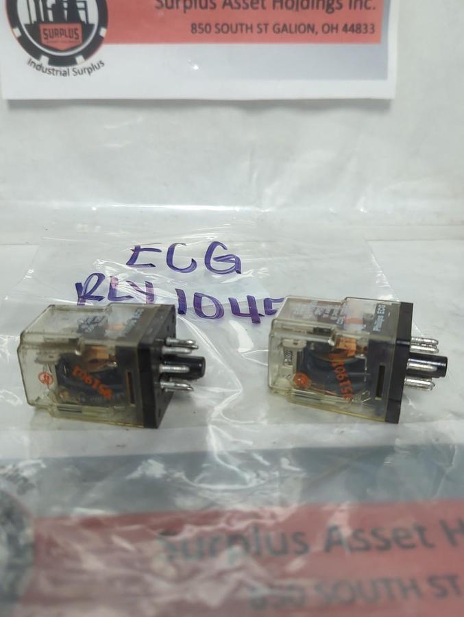 Used PHILLIPS ECG,RLY1045N,PLUG IN RELAY 8-PIN 10A LOT OF 2 PRE-OWNED