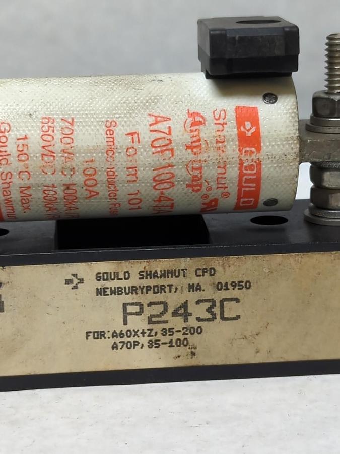 Used GOULD SHAWMUT,P243C,FUSE BLOCK HOLDER WITH 100 AMP FUSE PRE-OWNED