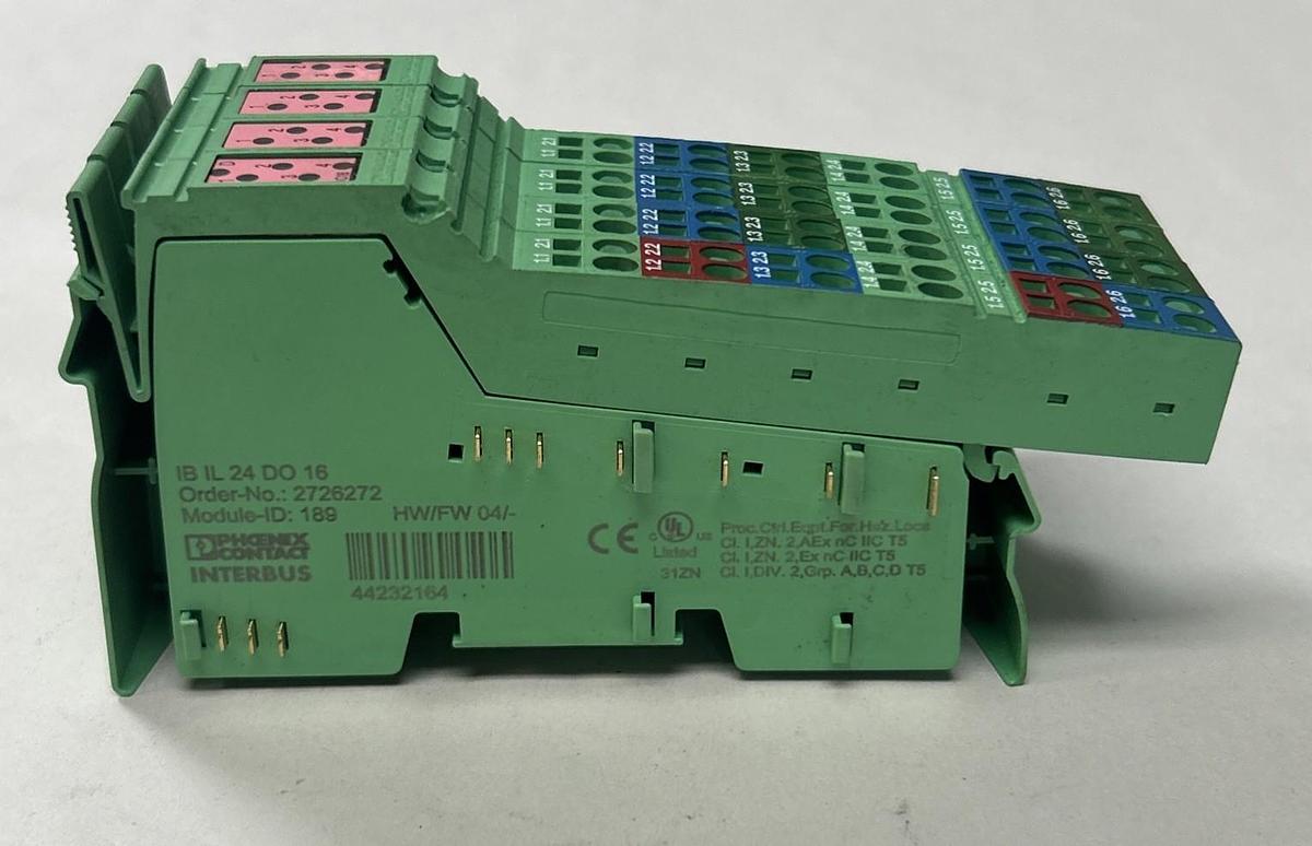 Used PHOENIX CONTACT,IB-IL-24-DO-16,INLINE OUTPUT MODULE
