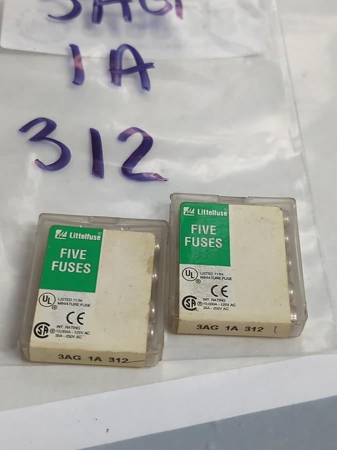 LITTELFUSE,3AG-1A-312,1 AMP FUSE LOT OF 9 NOS