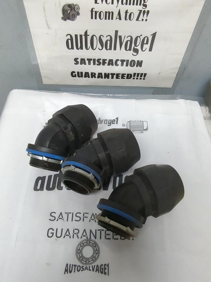 THOMAS & BETTS,1-1/2 INCH,CONDUIT CONNECTORS 45 DEGREE LOT OF 3 MISSING BOX