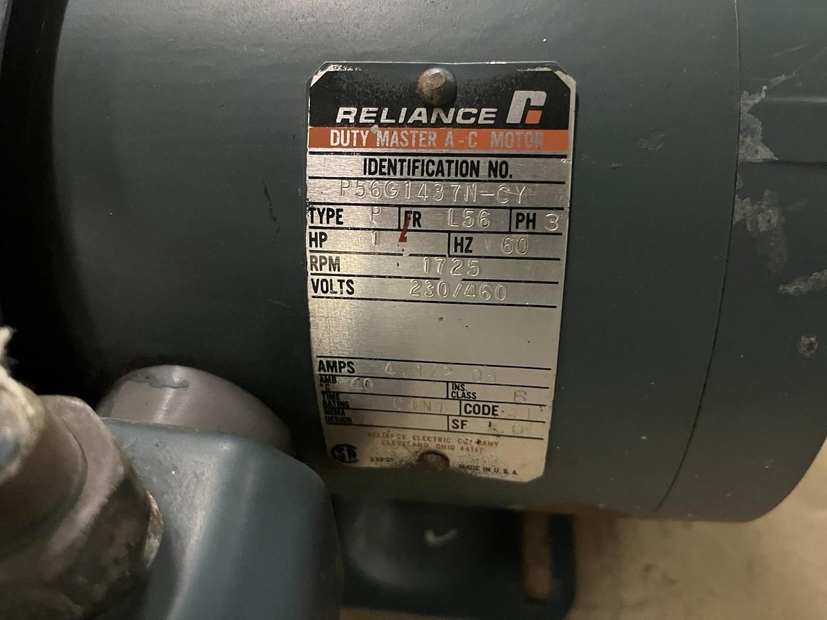 Used RELIANCE,P56G1437N-CY,DUTY MASTER MOTOR 1HP 1725RPM L56 3PH