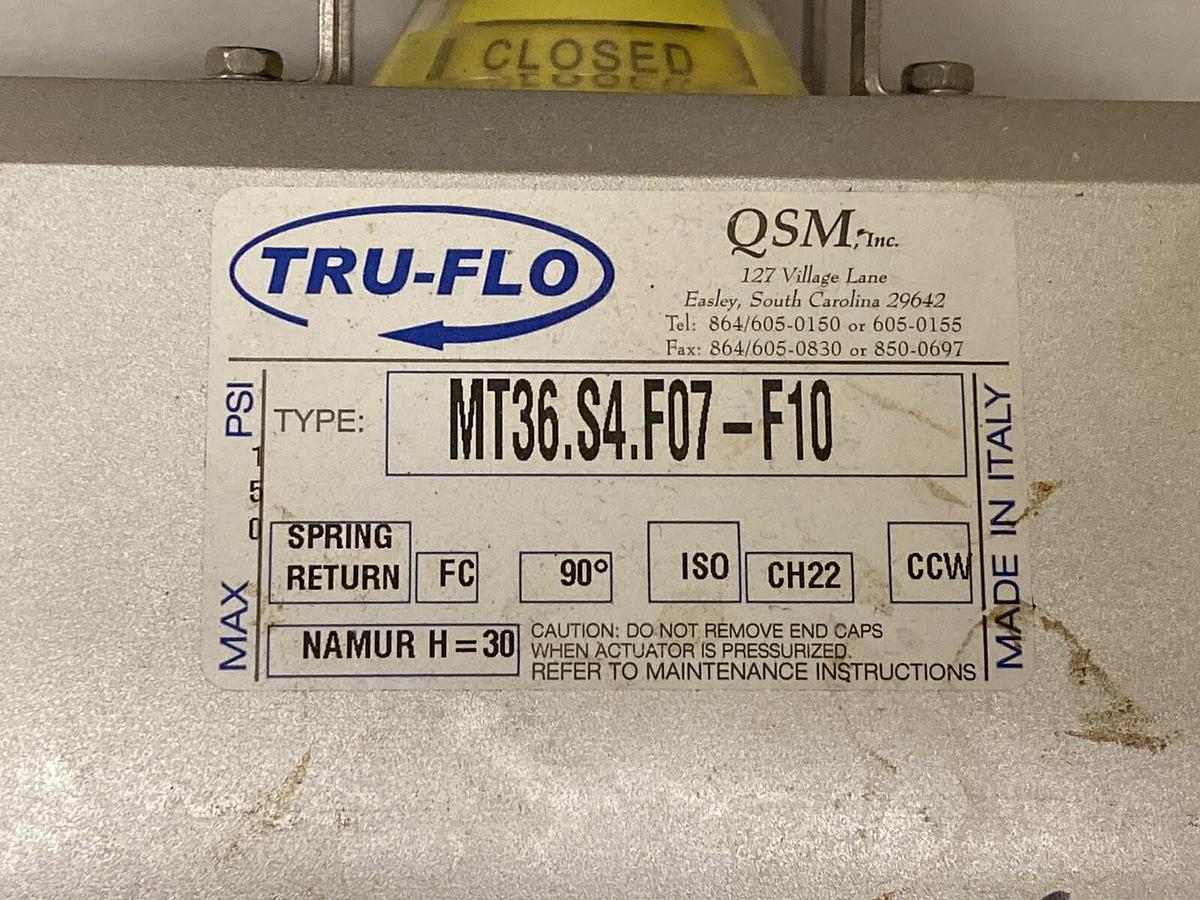 Used Tru-Flo,MT36.S4.F07-F10,Air Operated TRI CLAMP Valve